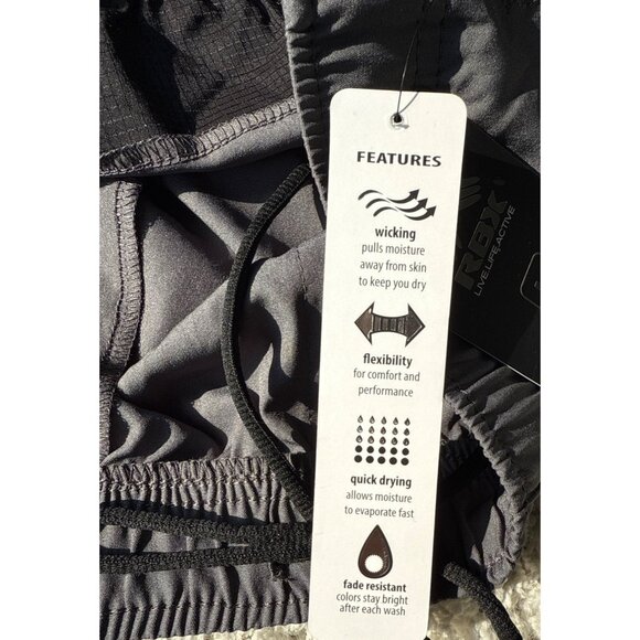 RBX NWT Mens Large Training Shorts 7" Inseam Lightweight Moisture-Wicking Quick- - Picture 12 of 16